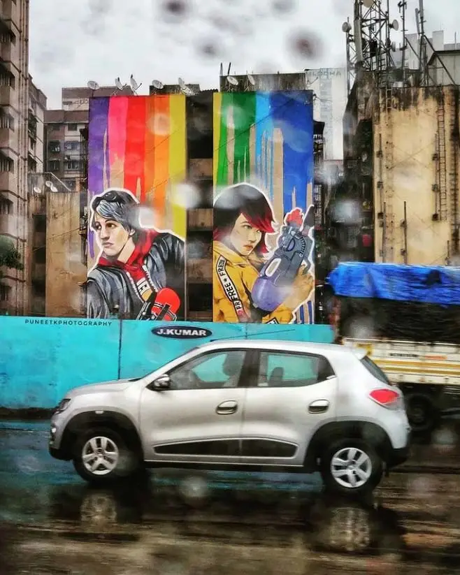 free fire street art at powai in mumbai created by wickedbroz