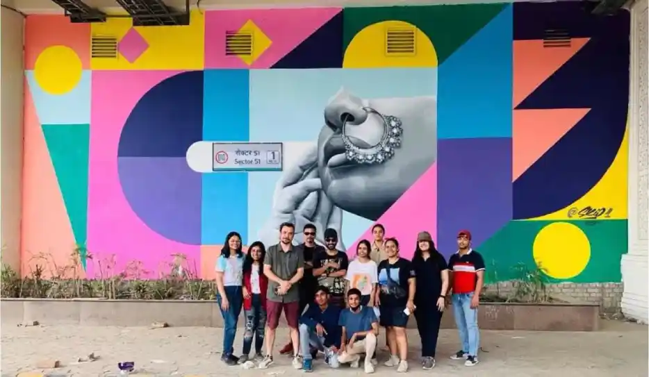 Street art featuring artists sharing same passion